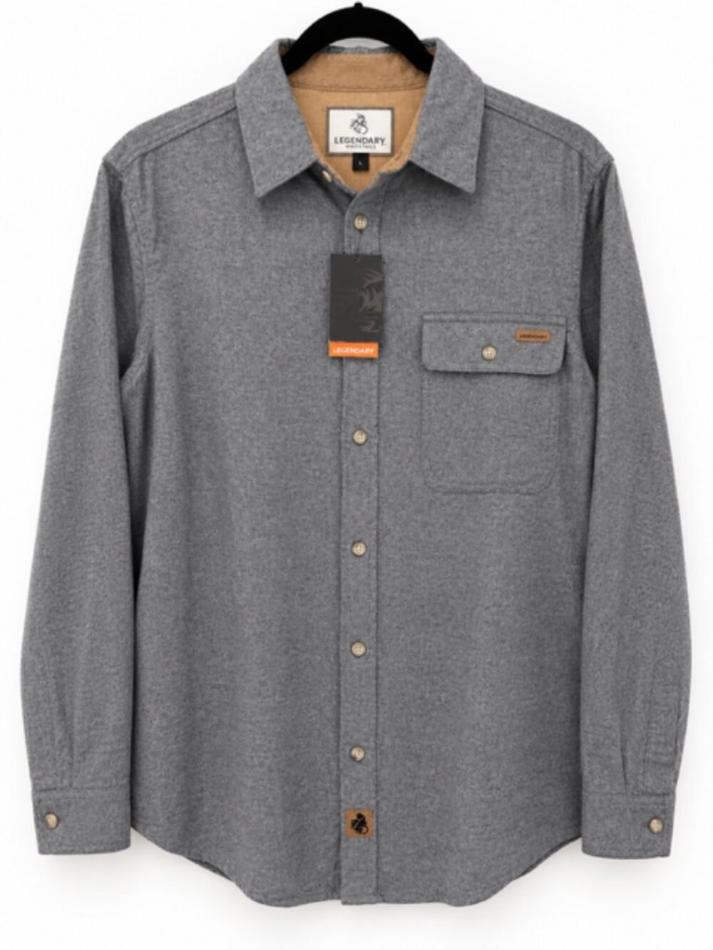 Legendary Whitetails Buck Camp Flannel Shirt Men’s M Gray Cotton Outdoor Workwea